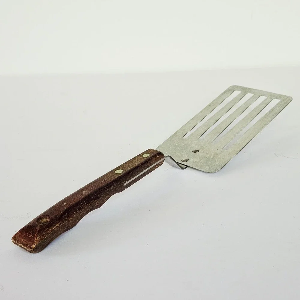 Vintage Prestige Spatula Stainless Steel Wood Handle Made in England Farmhouse